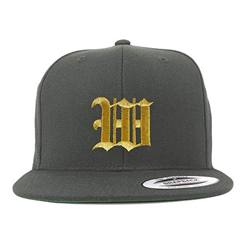 Trendy Apparel Shop Old English Gold W Embroidered Snapback Flatbill Baseball Cap