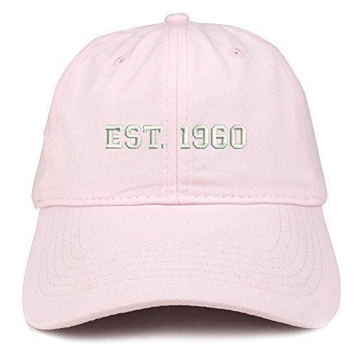 Trendy Apparel Shop EST 1960 Embroidered - 61st Birthday Gift Soft Cotton Baseball Cap