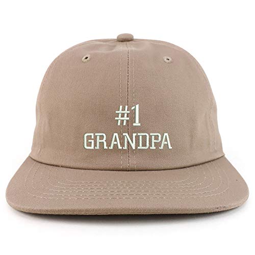 Trendy Apparel Shop Number 1 Grandpa Embroidered Low Profile Snapback Cap