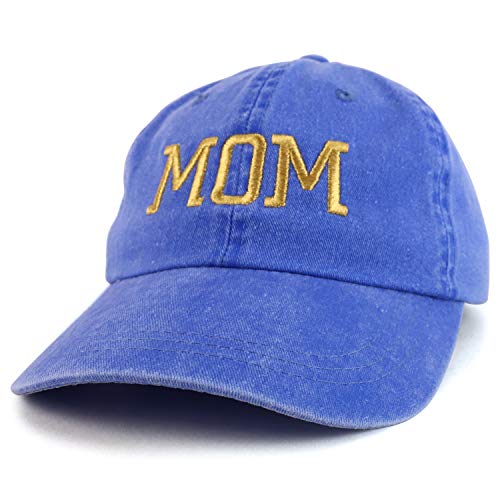 Trendy Apparel Shop Mom Capital Gold Thread Pigment Dyed Low Profile Cotton Cap