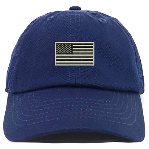 Trendy Apparel Shop Youth Sized Grey American Flag Embroidered Adjustable Unstructured Baseball Cap