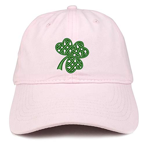 Trendy Apparel Shop Celtic Clover Embroidered 100% Cotton Adjustable Cap Dad Hat