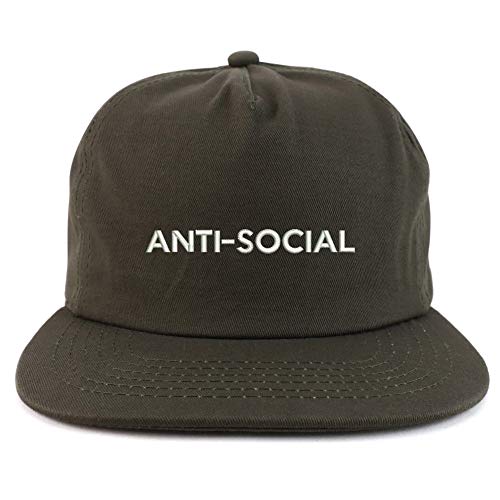 Trendy Apparel Shop Anti Social Cotton Unstructured Flatbill Snapback Cap