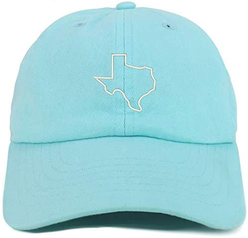 Trendy Apparel Shop Youth Sized Texas State Outline Embroidered Adjustable Unstructured Baseball Cap