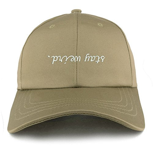 Trendy Apparel Shop Stay Weird Embroidered Structured Satin Adjustable Cap