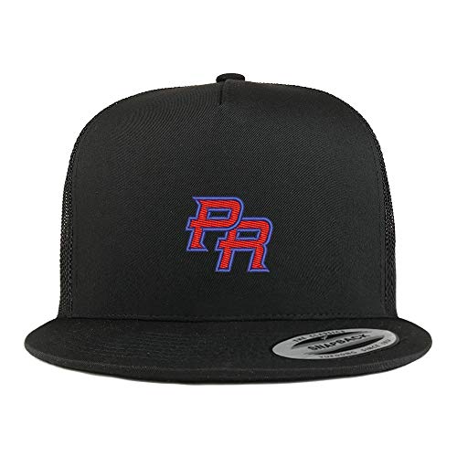 Trendy Apparel Shop Puerto Rico PR Small Embroidered 5 Panel Flatbill Trucker Mesh Cap