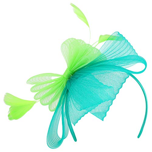 Trendy Apparel Shop Feather Meshed Bow Decorated CRIN Cocktail Fascinator