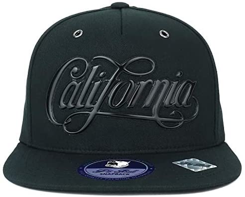 Trendy Apparel Shop California Script High Frequency Letter 5 Panel Snapback Cap