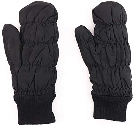Trendy Apparel Shop Quilted Puffer Mitten Glove with Fleece Lining