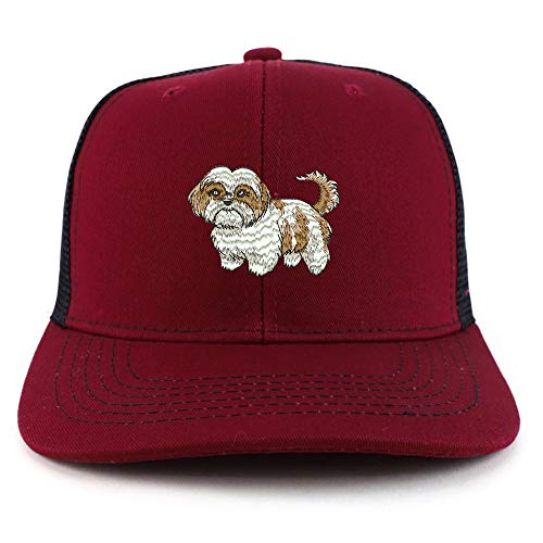 Trendy Apparel Shop Shih Tzu Two Two Tone Mesh Back Trucker Baseball Cap