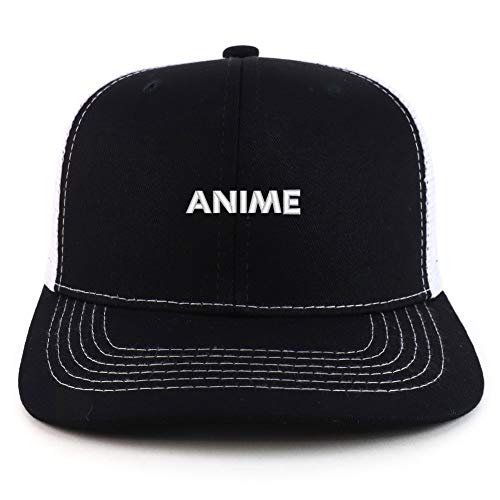 Trendy Apparel Shop Anime Cotton Two Tone Mesh Back Trucker Baseball Cap