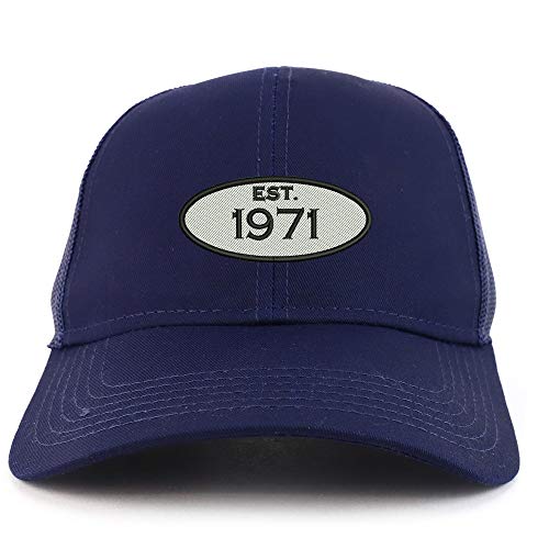Trendy Apparel Shop Established 1971 Embroidered 50th Birthday High Profile High Profile Trucker Mesh Cap