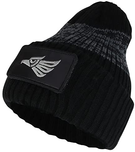 Trendy Apparel Shop Hecho EN Mexico Eagle PU Hook and Loop Patched Long Cuff Beanie