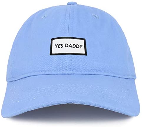 Trendy Apparel Shop Yes Daddy Woven Patch Embroidered Cotton Dad Hat