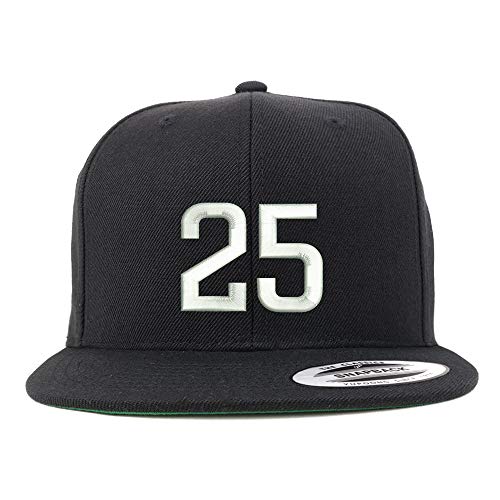 Trendy Apparel Shop Number 25 Embroidered Snapback Flatbill Baseball Cap