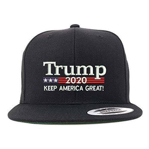 Trendy Apparel Shop Trump 2020 Embroidered Flat Bill Structured Baseball Cap