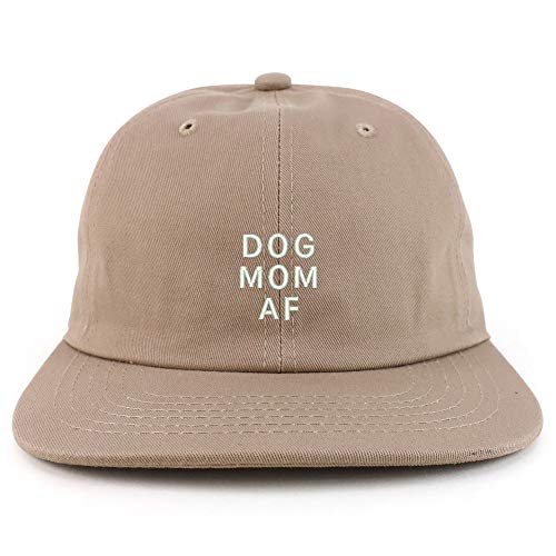 Trendy Apparel Shop Dog Mom AF Embroidered Low Profile Cotton Snapback Cap