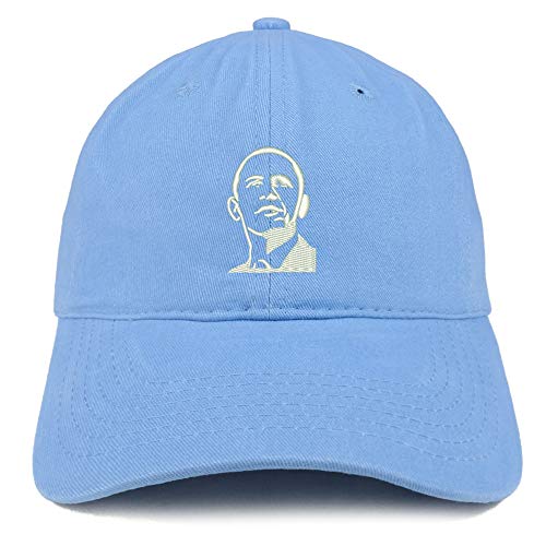 Trendy Apparel Shop Barack Obama Portrait Embroidered Brushed Cotton Cap
