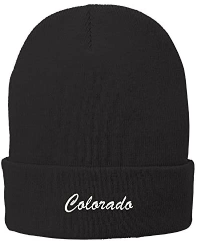 Trendy Apparel Shop Colorado Embroidered Winter Folded Long Beanie