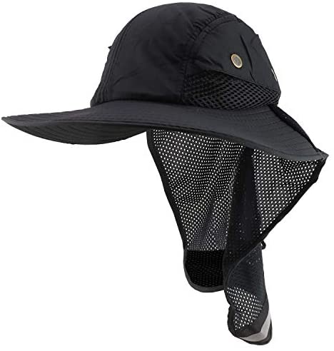 Trendy Apparel Shop High Visibility Solid Boonie Hat with Reflective Mesh Flap