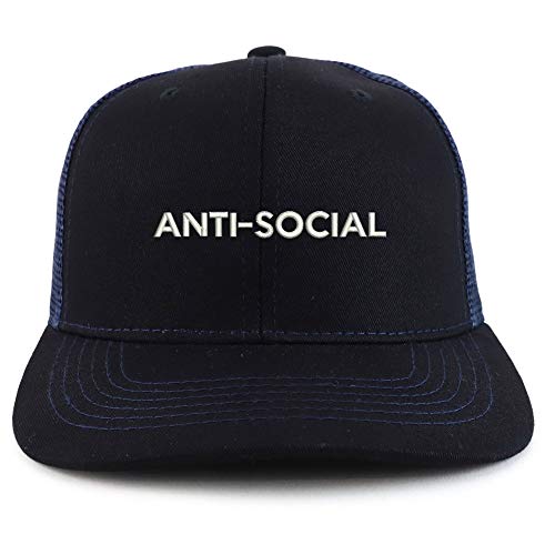 Trendy Apparel Shop Anti Social Cotton Two Tone Trucker Baseball Cap