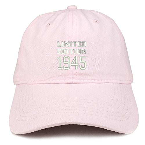 Trendy Apparel Shop Limited Edition 1945 Embroidered Birthday Gift Brushed Cotton Cap