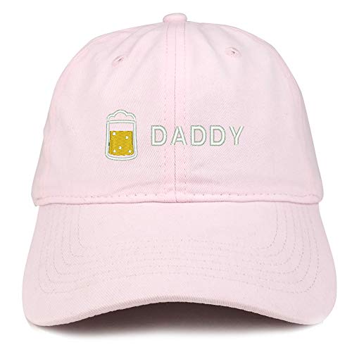 Trendy Apparel Shop Daddy with Beer Embroidered Brushed Cotton Cap