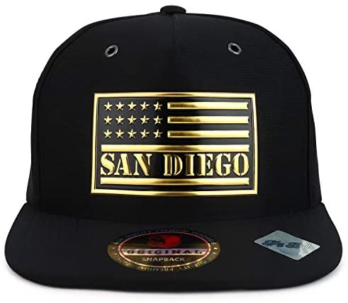 Trendy Apparel Shop High Frequency San Diego USA Flag Scuba Snapback Cap