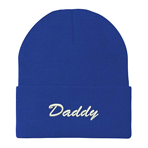 Trendy Apparel Shop Daddy Script Font Embroidered Winter Long Cuff Beanie