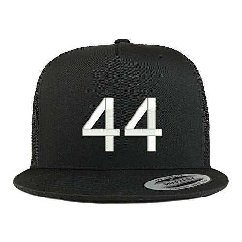 Trendy Apparel Shop Number 44 Embroidered 5 Panel Flatbill Trucker Mesh Cap