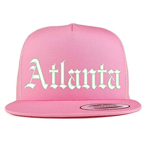 Trendy Apparel Shop Old English Font Atlanta City Embroidered 5 Panel Mesh Cap