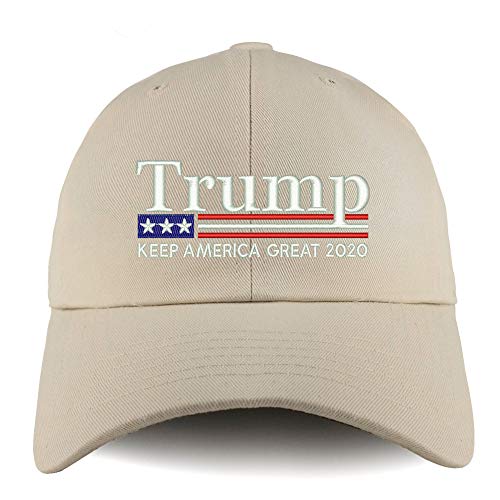 Trendy Apparel Shop Trump Keep America Great 2020 Flag Solid Unstructured Hat