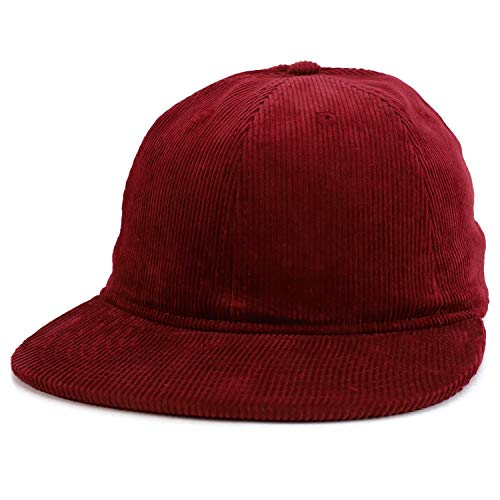 Trendy Apparel Shop 100% Cotton Corduroy Casual Flatbill Baseball Cap
