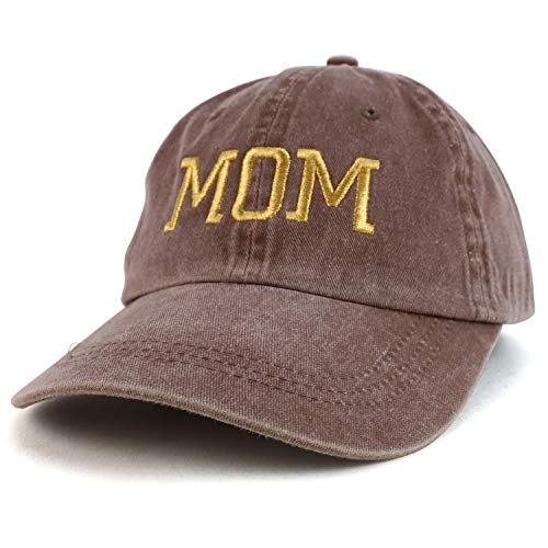 Trendy Apparel Shop Mom Capital Gold Thread Pigment Dyed Low Profile Cotton Cap