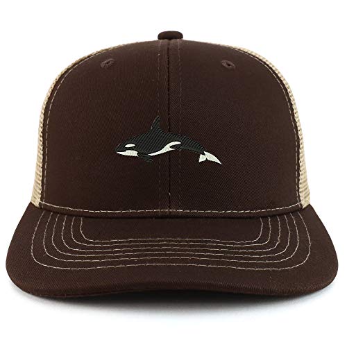 Trendy Apparel Shop Orca Killer Whale Two Tone Mesh Back Trucker Baseball Cap