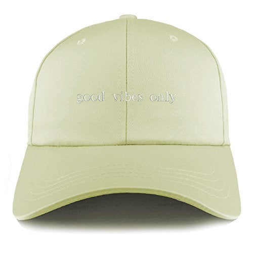 Trendy Apparel Shop Good Vibes Only Embroidered Structured Satin Adjustable Cap
