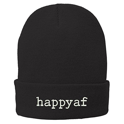 Trendy Apparel Shop Happaf Large Embroidered Winter Knitted Long Beanie