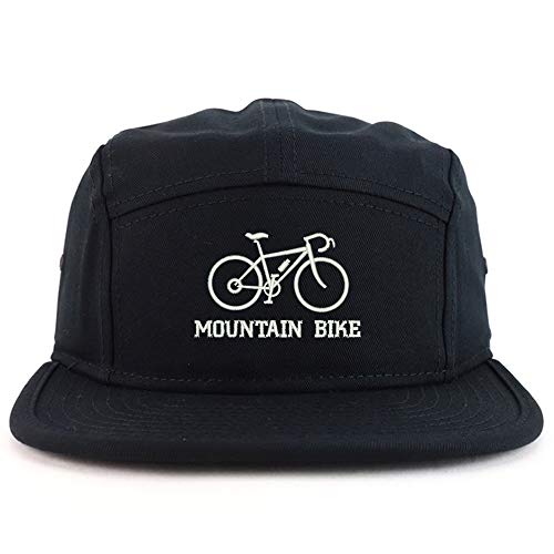 Trendy Apparel Shop Mountain Bike Text Embroidered 5 Panel Racer Baseball Cap