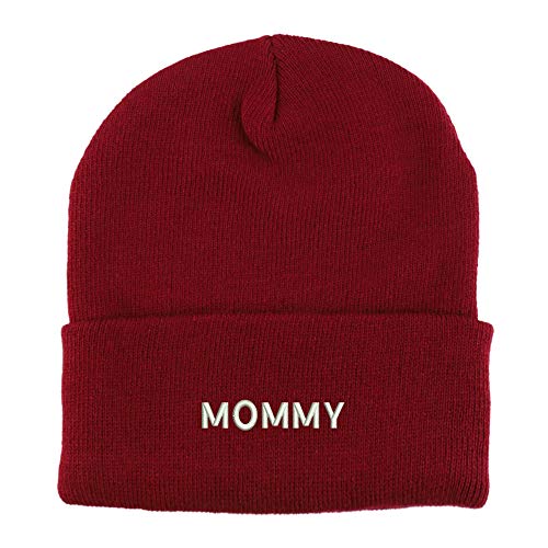 Trendy Apparel Shop Mommy Embroidered Winter Long Cuff Beanie