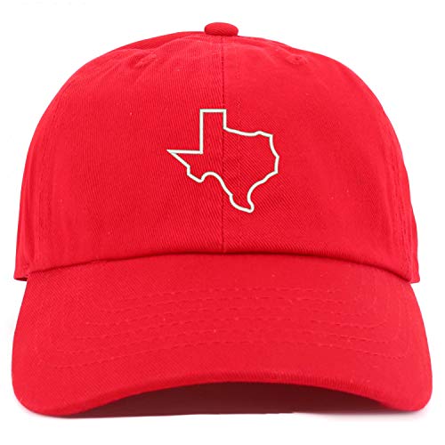 Trendy Apparel Shop Youth Sized Texas State Outline Embroidered Adjustable Unstructured Baseball Cap
