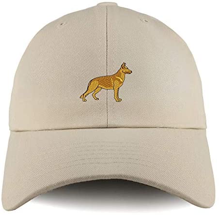 Trendy Apparel Shop German Shepherd Dog Embroidered Low Profile Soft Cotton Dad Hat Cap
