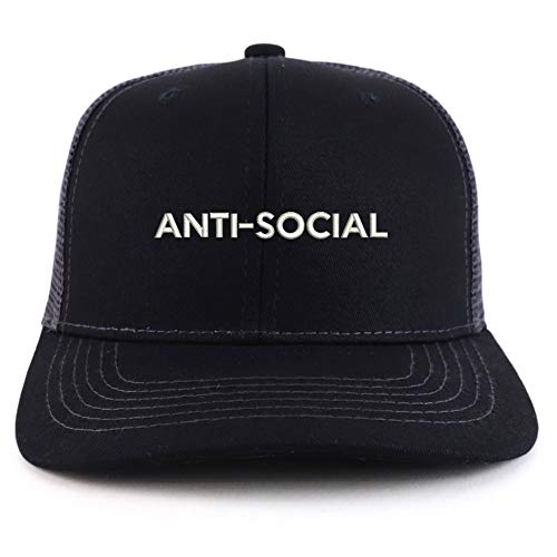 Trendy Apparel Shop Anti Social Cotton Two Tone Trucker Baseball Cap