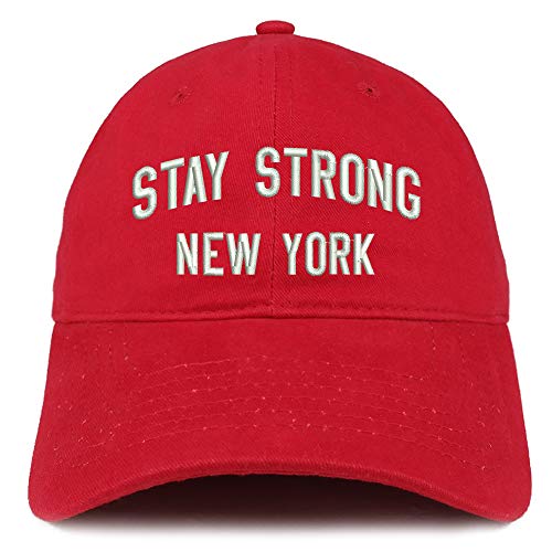 Trendy Apparel Shop Stay Strong New York Embroidered Soft Crown Cotton Cap