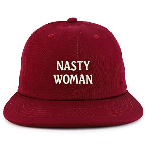 Trendy Apparel Shop Nasty Woman Embroidered Low Profile Cotton Snapback Cap