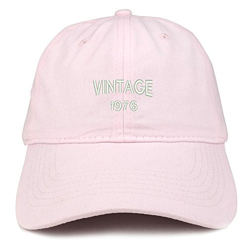 Trendy Apparel Shop Small Vintage 1976 Embroidered 45th Birthday Adjustable Cotton Cap