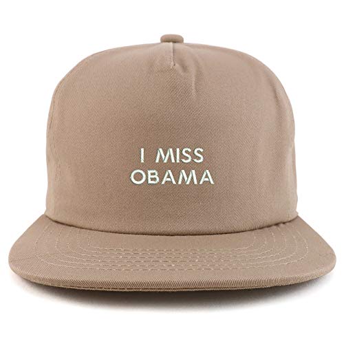 Trendy Apparel Shop I Miss Obama Cotton Unstructured Flatbill Snapback Cap