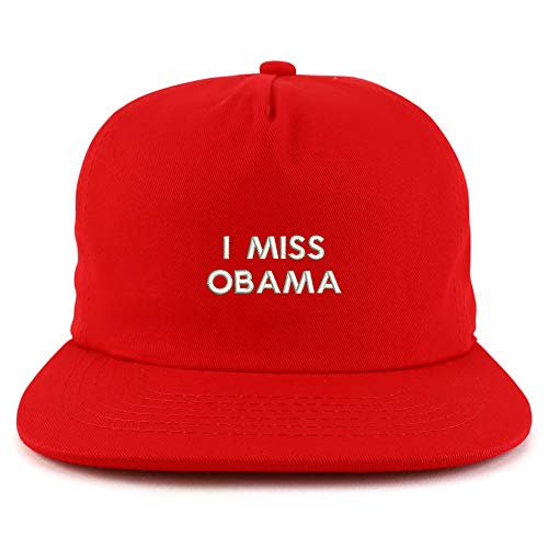 Trendy Apparel Shop I Miss Obama Cotton Unstructured Flatbill Snapback Cap
