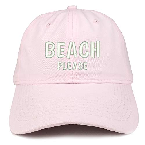 Trendy Apparel Shop Beach Please Embroidered Soft Crown 100% Brushed Cotton Cap
