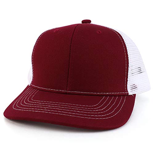 Trendy Apparel Shop Low Profile Two Tone Mesh Back Trucker Baseball Cap