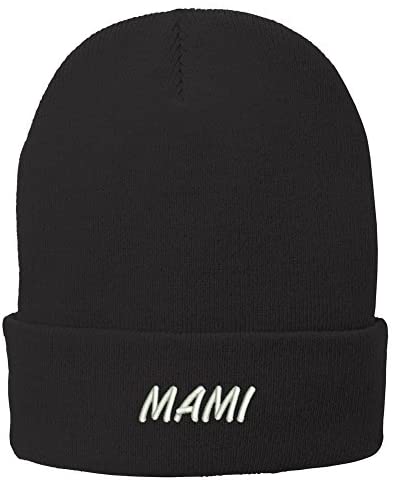 Trendy Apparel Shop Mami Embroidered Winter Cuff Long Beanie